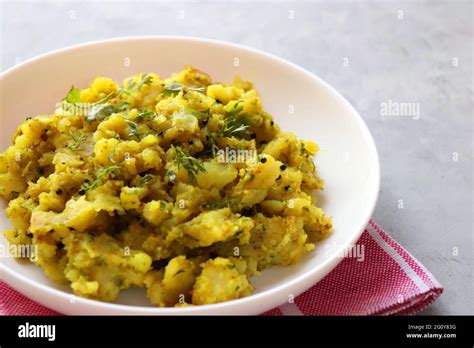 Indian Boiled Mashed Potatoes Curry Or Sabzi Alu Ki Sukhi Sabzi Also