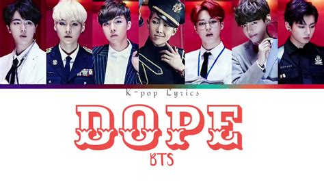 BTS 방탄소년단 Dope Color Coded Lyrics Eng Rom Han YouTube