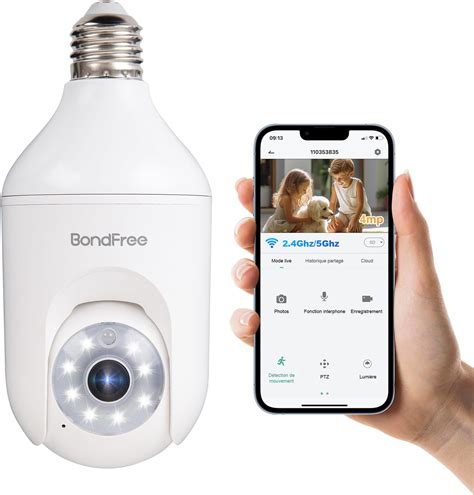 Ampoule Camera Surveillance WiFi Exterieure sans Fil 2k Caméra