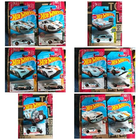 Jual Paket Hot Wheels Tampo GULF Mustang Ford Aston Martin Glory Chaser Indy 500 Chevy Nova
