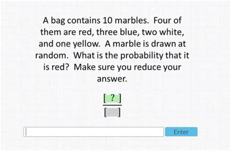 A Bag Contains 10 Marbles Four Of Them Are Red Three Blue Two White