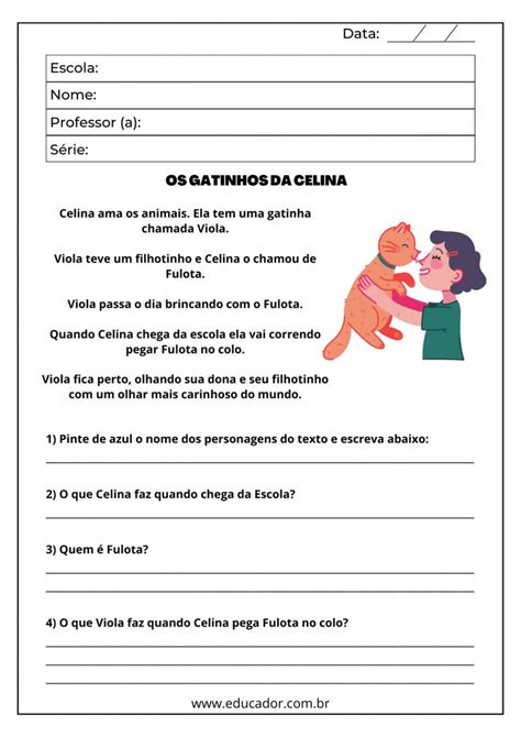 Interpretação De Texto 3 Ano Para Imprimir - Leitura e Interpretação de Texto 3º Ano para Imprimir: Desenvolvendo ...