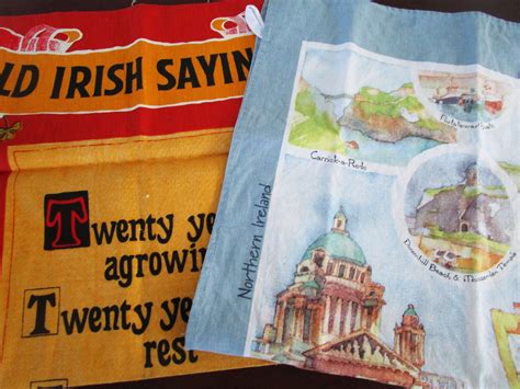 2 Vintage Linen Irish Tea Towels Red Towel, Old Irish Saying, Mccaw ...