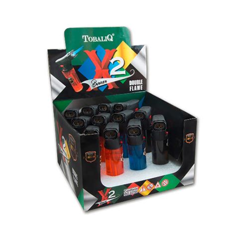 Feuerzeug Jet 2-fach TOBALIQ X2 Burner transparent - TABAKSHOP.de - D ...