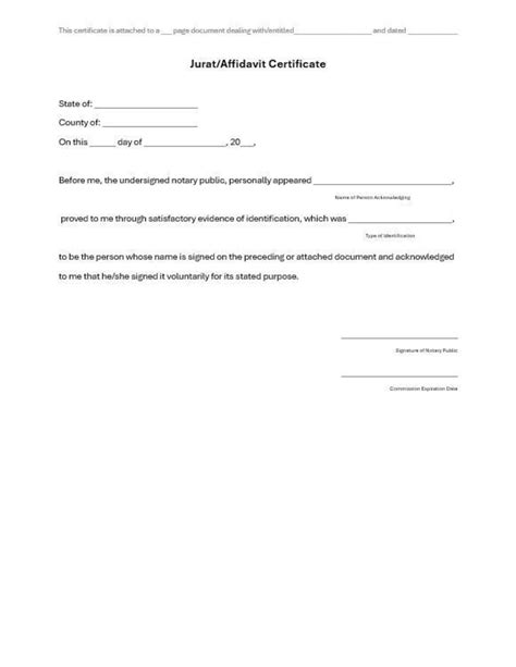 Notary Jurataffidavit Acknowledgement Form Etsy