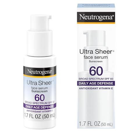 Neutrogena Ultra Sheer Moisturizing Face Serum Vitamin E Spf 60 17