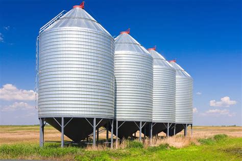 Grain Silos Stock Photo Image Of Farming Store Blue 15586332