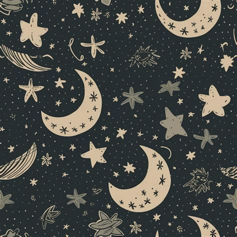 Premium AI Image | A black background with a moon and stars.