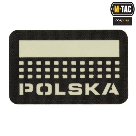 naszywka Polska z flagą 50х80 Laser Cut Black Lum M Tac 4Tactical