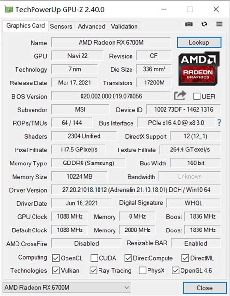 AMD Radeon RX 6700M Navi 22 Laptop RDNA 2 GPU Getestet Schneller Als