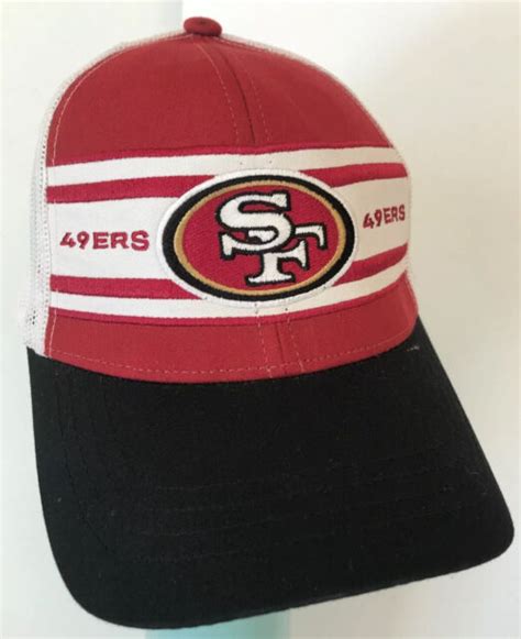 Vintage San Francisco 49ers Reebok Mesh Snapback Retro Stripe Hat Ebay