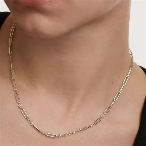 Buy Pdpaola Miami Silver Chain Necklace Online In Uk