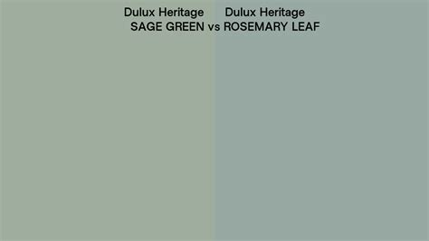 Dulux Heritage Sage Green Vs Rosemary Leaf Side By Side Comparison