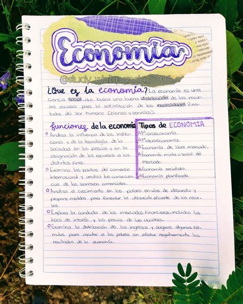 Apunte bonito sobre economía Class notes Lettering School