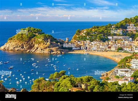 Aerial View Of Tossa Del Mar Costa Brava Spain Stock Photo Alamy