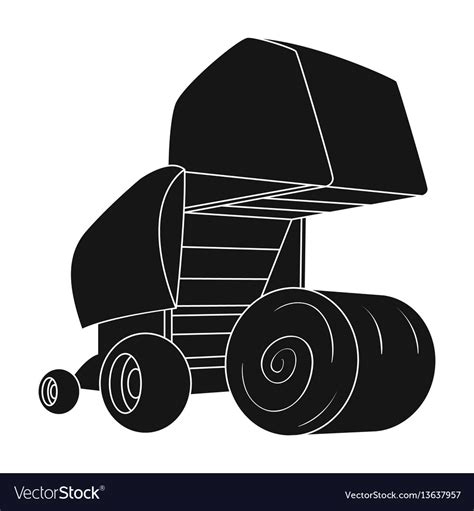 Round hay bales modern agricultural machinery Vector Image