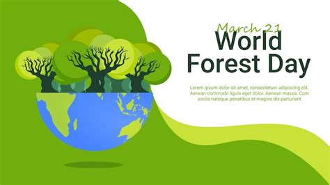 Plantilla De P Ster Del D A Mundial De Los Bosques Vector Premium