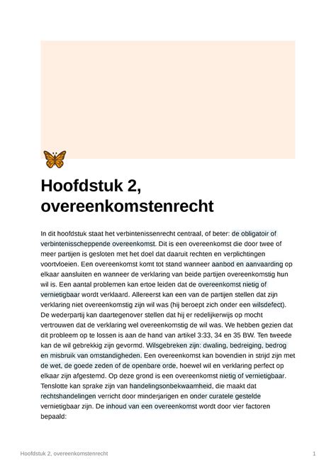 Hoofdstuk 2 Overeenkomstenrecht Grondslagen Ondernemingsrecht