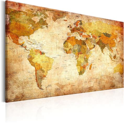 Murando Carte Du Monde Pour Mettre Des Punaises Tableau Sur Toile