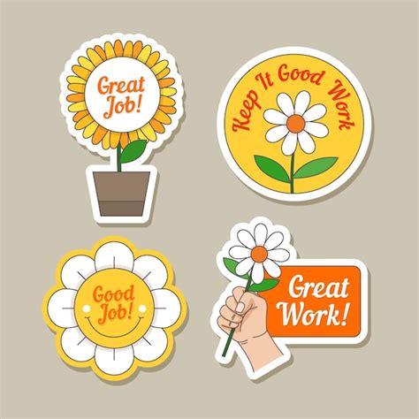 Premium Vector Great Job Stickers Pack