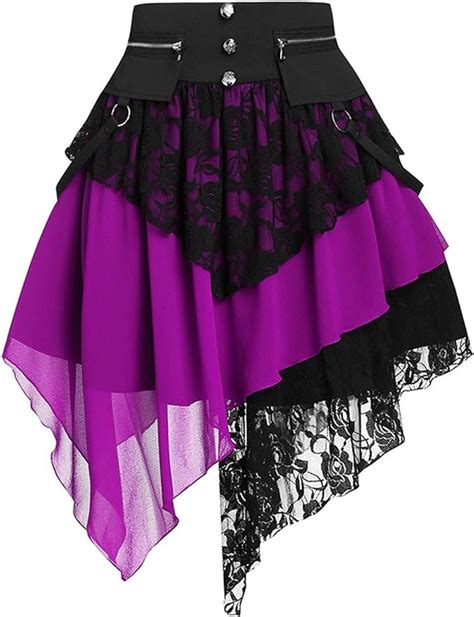 Damen Mini Faltenrock Kariert Hohe Taille Gothic Stil A Linie Zum