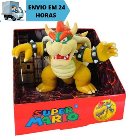 Boneco Colecionável Bowser Rei Koopa Super Mario Bros Articulável 22cm