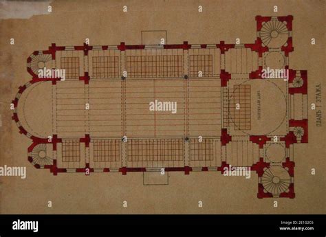 Lodz - Great synagogue - Architect drawing of first floor Stock Photo ...