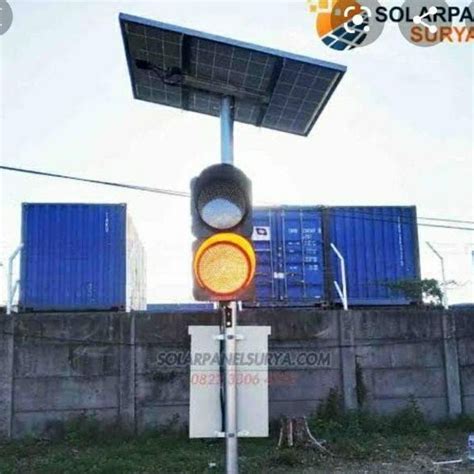 Jual Led Traffic Trafic Lalu Lintas 2 Mata Solar Sel Panel Surya