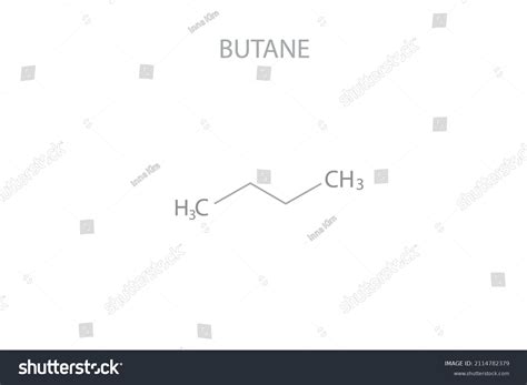 Butane Chemical Molecular Skeletal Formula Vector Illustration Stock