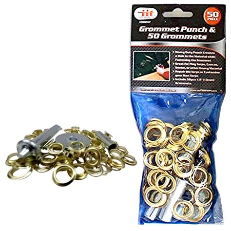 50 Pc Tarp Grommet Punch Repair Installation Kit Tent Canopy Brass Ring