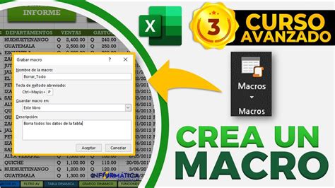 Como Crear Un Macro En Excel Nueva Versión Youtube