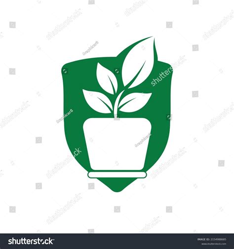 Flower Pot Plant Logo Garden Vector Stock Vector Royalty Free