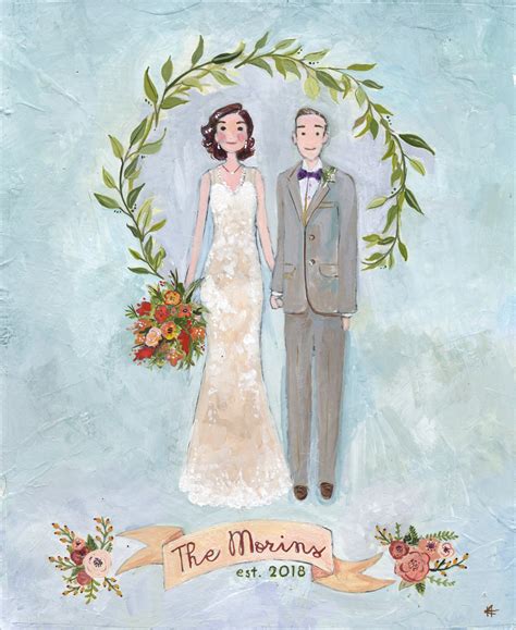 Custom Portrait Of Couple Custom Portrait Illustration Etsy