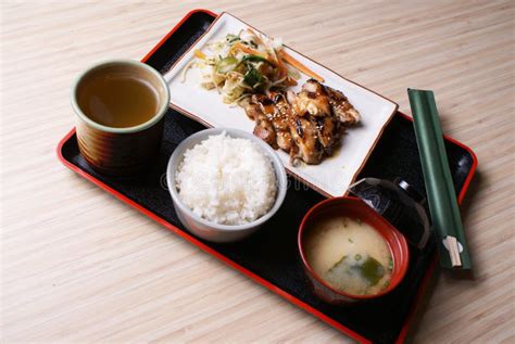 Chicken Teriyaki Set Menu Stock Photo Image Of Fried 29033116