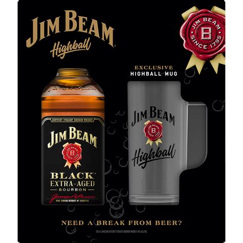 Jim Beam Black Extra Aged Bourbon Gift Set With Highball Mug