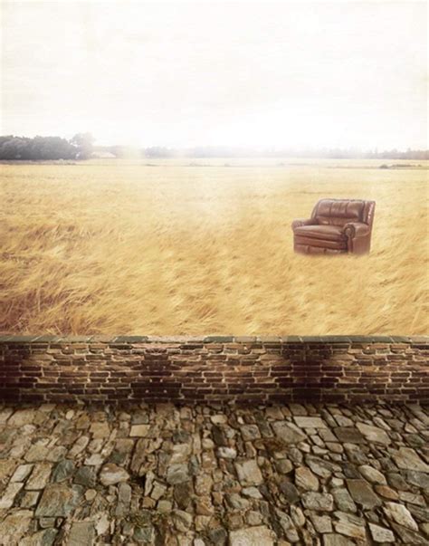 ABPHOTO Polyester Stone Floor Brick Wall Yellow Grass Photography