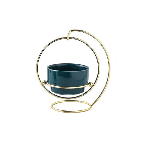 Buy Nestasia Green And Gold Globe Stand Ceramic Planter Online