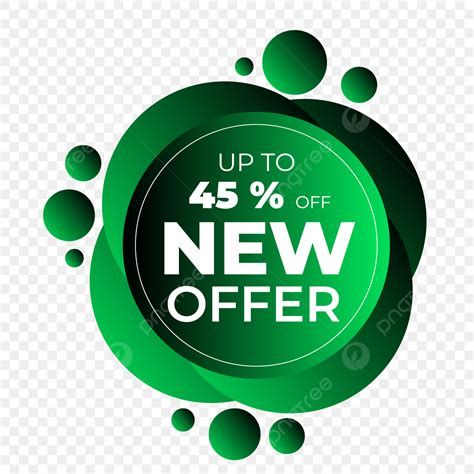 Price Tag Offer Vector Hd Png Images Green Gradient Circle New Offer