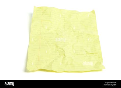 Crumpled Yellow Paper Stock Photo Alamy