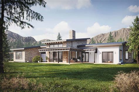 Story Modern Mountain House Plan Long Beach Modern Mountain House Plans