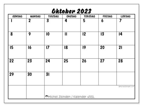 Kalender Oktober 2023 Til Print 45sl” Michel Zbinden Da