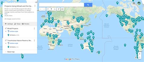 World Map Of Projects Applying The Open Standards Conservation
