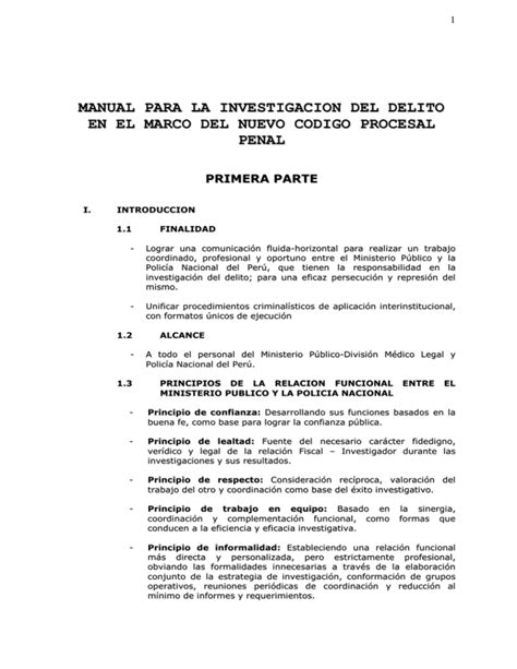 Manual Para La Investigaci N Del Delito