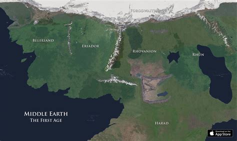 Full Map Of Middle Earth And Beleriand | Printable Templates Free