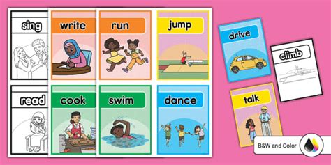 Action Verb Flash Cards Hecho Por Educadores Twinkl