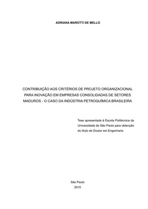 PDF CONTRIBUIÇÃO AOS CRITÉRIOS DE PROJETO ORGANIZACIONAL