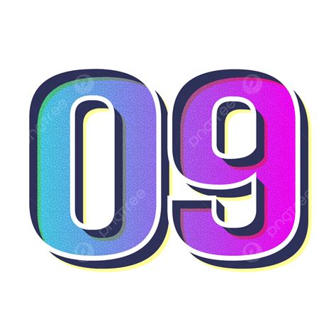 Number 9 Clipart Transparent Background 3d Numbers 9 Retro Text Effect