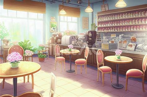 喫茶店カフェの店内の風景画背景画イラスト No 23487230｜無料イラスト・フリー素材なら「イラストac」