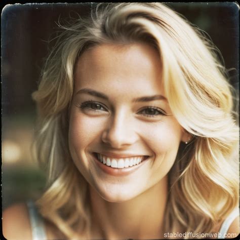 Smiling Blonde Woman Stable Diffusion Online