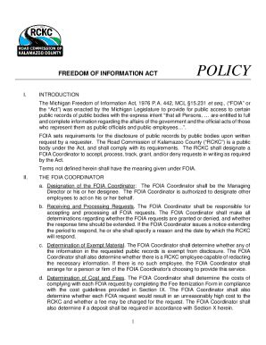 Fillable Online Freedom Of Information Act Process For Michigan